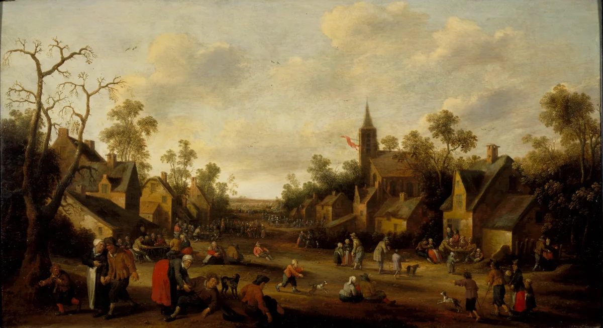 Village Scene by Joost Cornelisz Droochsloot, painting, 1652
