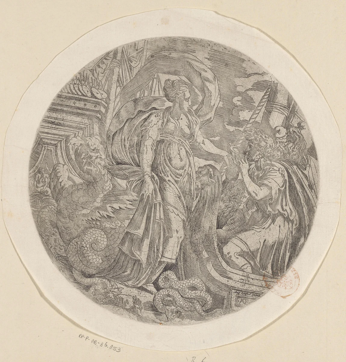 Circe biedt de mannen van Odysseus iets te drinken aan by Unknown, print, 1542