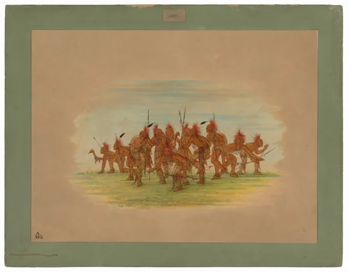 Discovery Dance - Saukie by George Catlin, painting, 1861