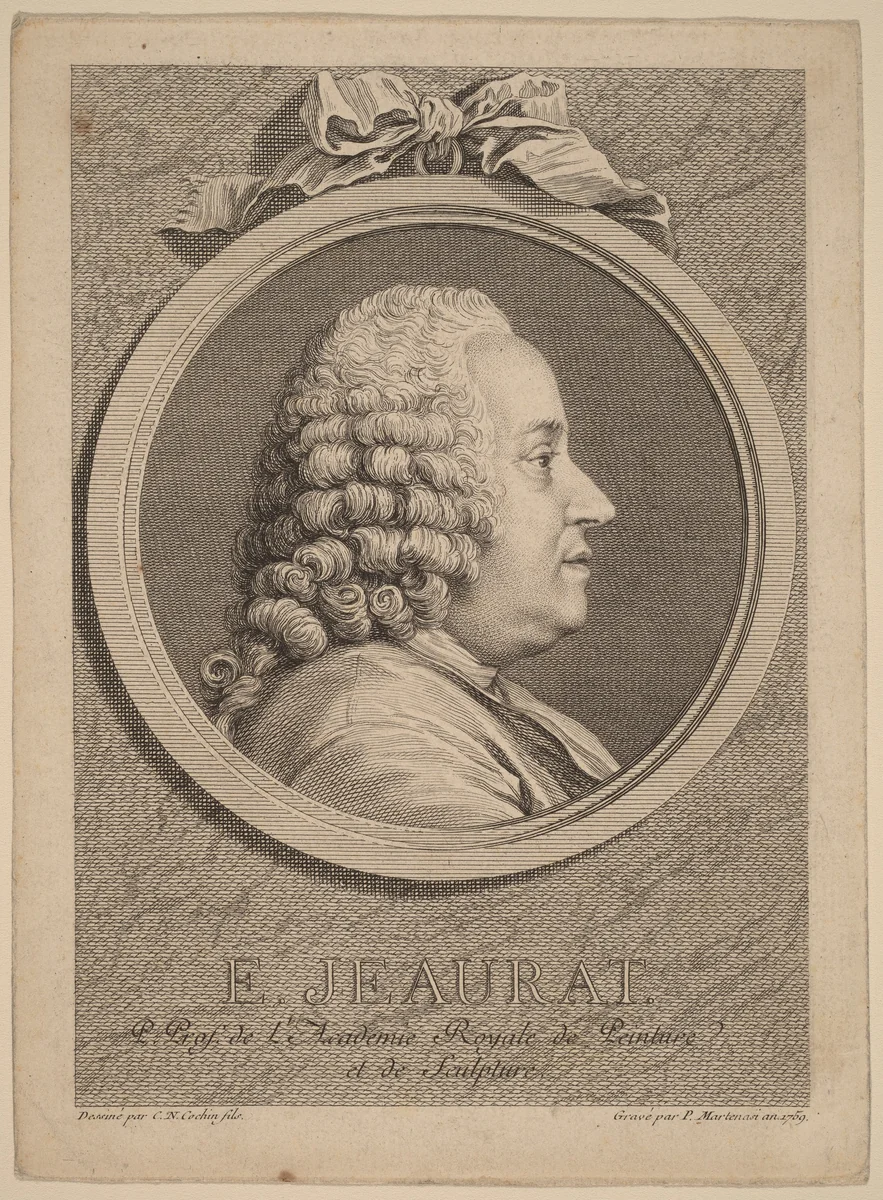 Edme-Sebastien Jeaurat by Pierre Francois Martenasie; Charles-Nicolas Cochin II, print, 1759