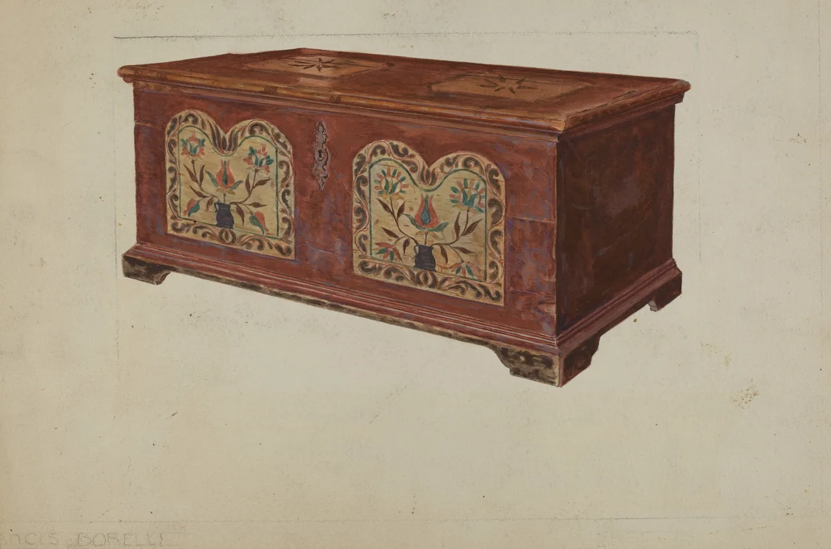 Pa. German Dower Chest by Francis Borelli, index of american design, 1937