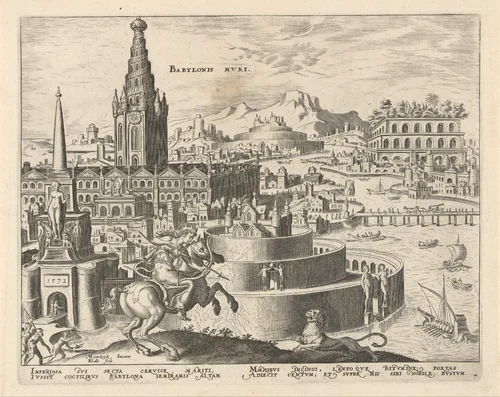 Muren van Babylon by Unknown, print, 1572
