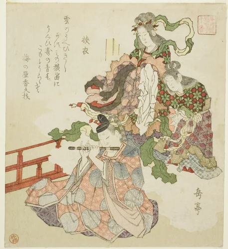The Tale of Sagoromo, from the series "Ten Courtly Tales for the Honcho Circle (Honchoren monogatari juban)" by Yashima Gakutei (八島岳亭), print, 1815-1825