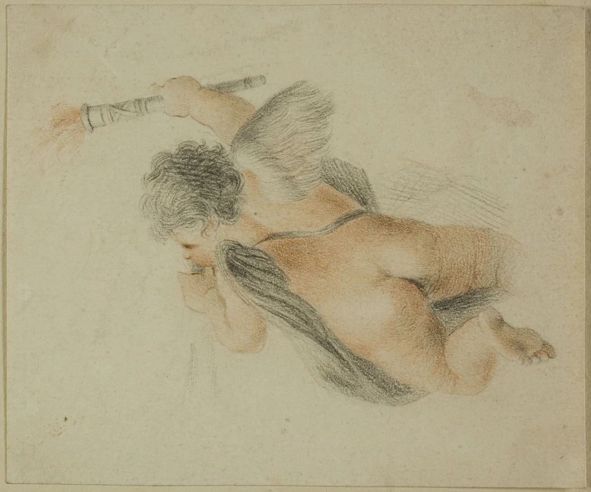 Putto with Torch by Giovanni Battista Cipriani, drawing, 1747-1785