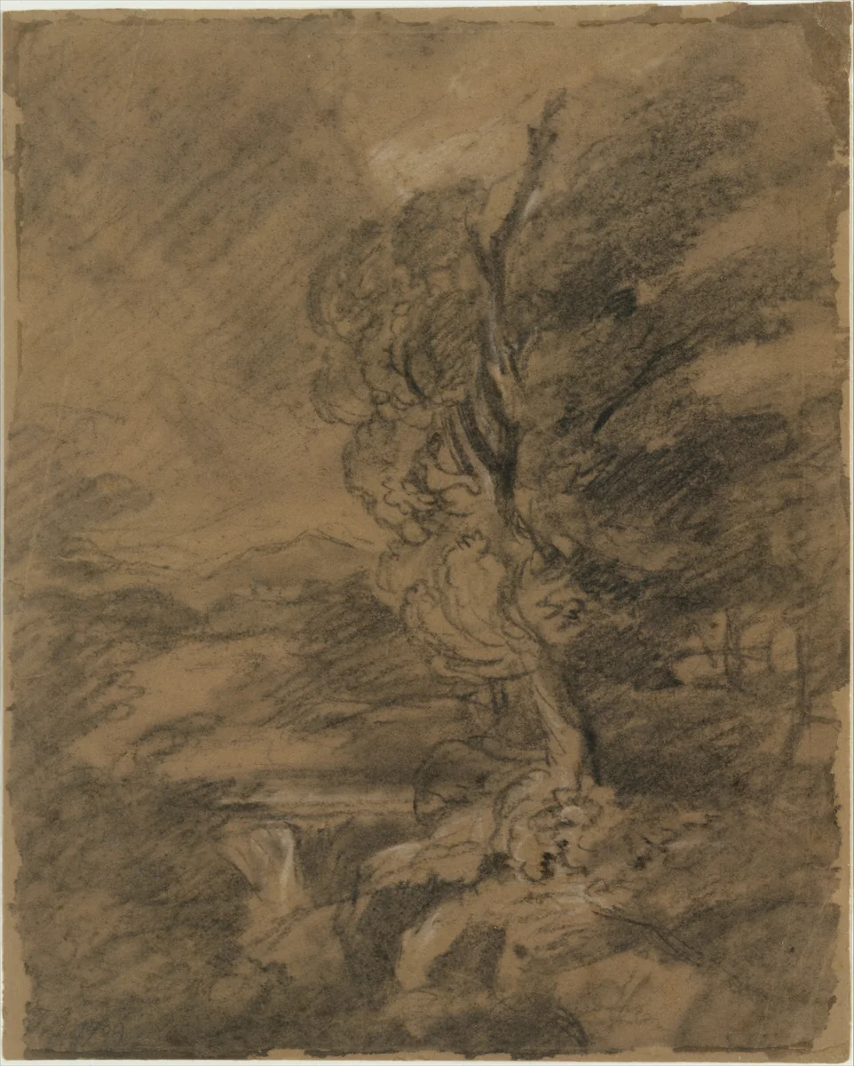 Stormy Landscape by John Hoppner, drawing, 1789