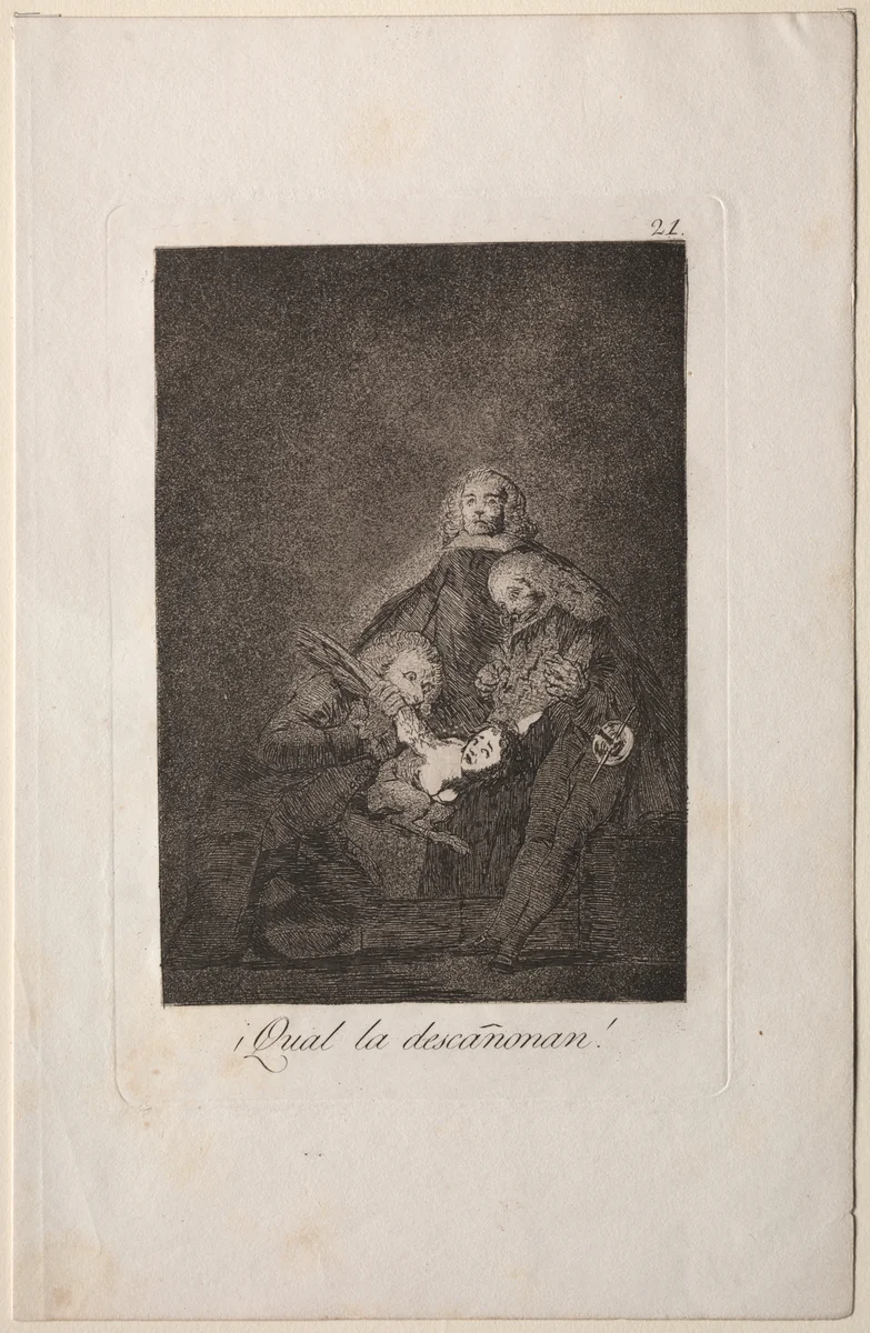 How They Pluck Her!, Plate 21 by Francisco de Goya, print, 1799