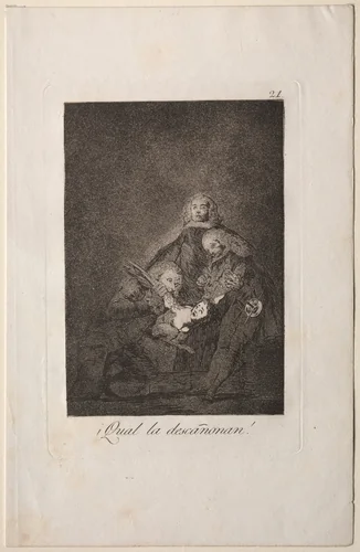 How They Pluck Her!, Plate 21 by Francisco de Goya, print, 1799