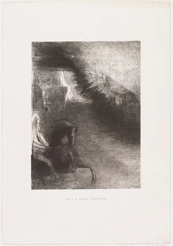 Pilgrim of the Sublunary World (Pèlerin du monde sublunaire) from Dreams (Songes) by Odilon Redon, print, 1891