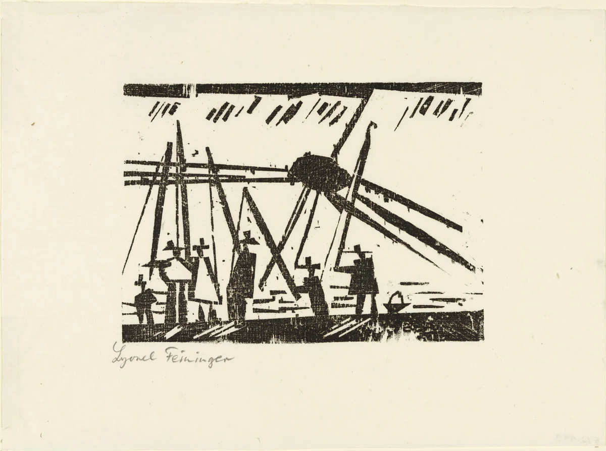 Anglers (Angler) from Ten Woodcuts by Lyonel Feininger by Lyonel Feininger, print, 1919