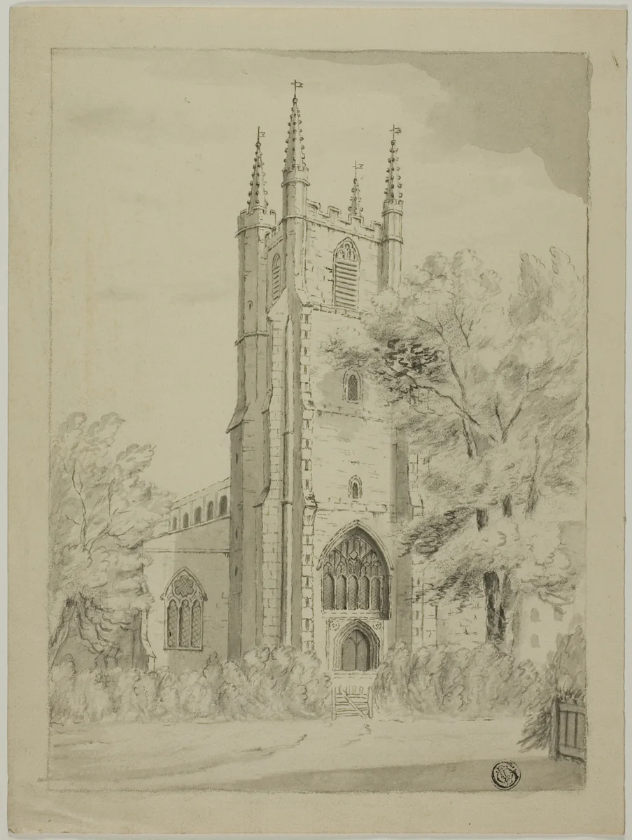 English Country Church by Unknown Artist, drawing, 1700-1899