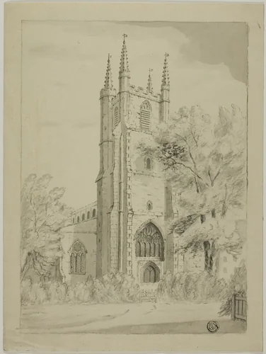 English Country Church by Unknown Artist, drawing, 1700-1899