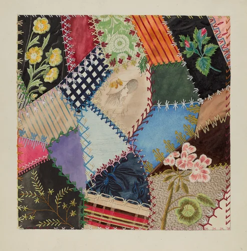 Patchwork Quilt (Section) by Edith Towner, index of american design, 1937