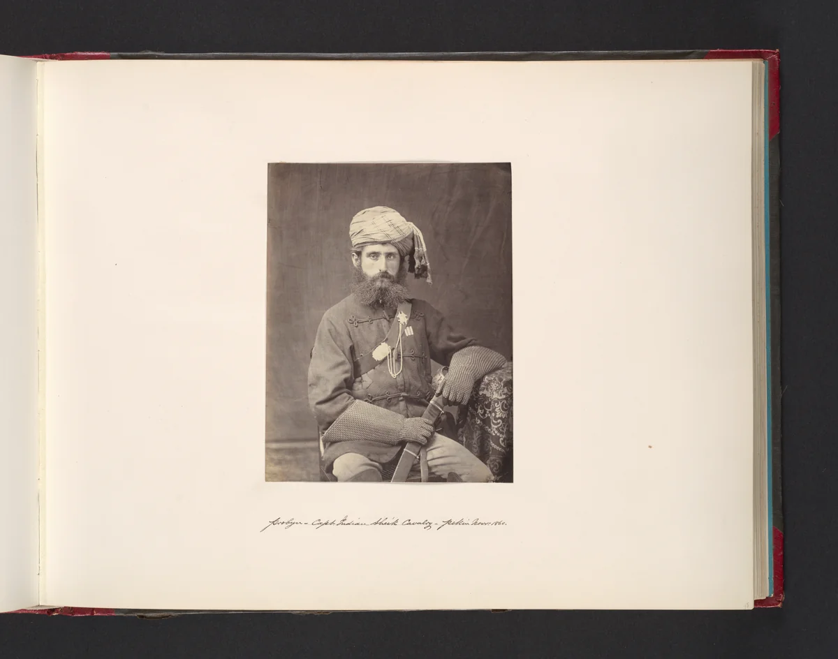 [Captain, Indian Sheik Cavalry, Pekin] by John Thomson, photograph, 1860