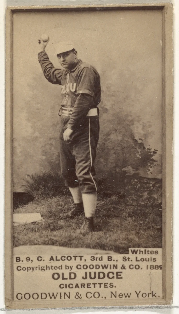 Alcott, 3rd Base, St. Louis Whites, from the Old Judge series (N172) for Old Judge Cigarettes by Goodwin & Company, photograph, 1888