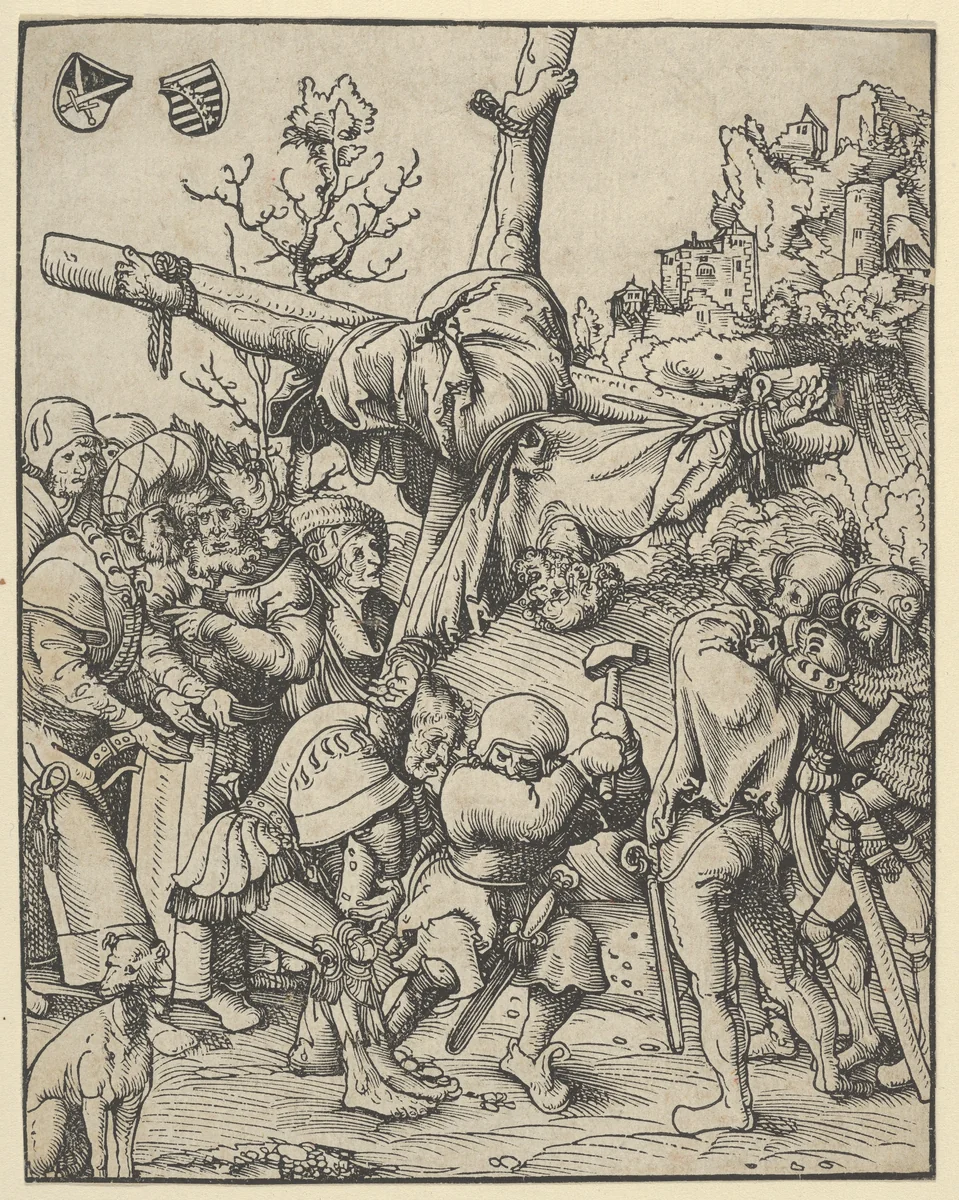 Peter from the Martyrdom of the Twelve Apostles by Lucas Cranach, print, 1472-1553