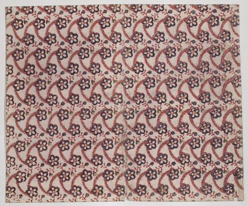 Sheet with overall floral pattern by anonymous, print, 1800-1900