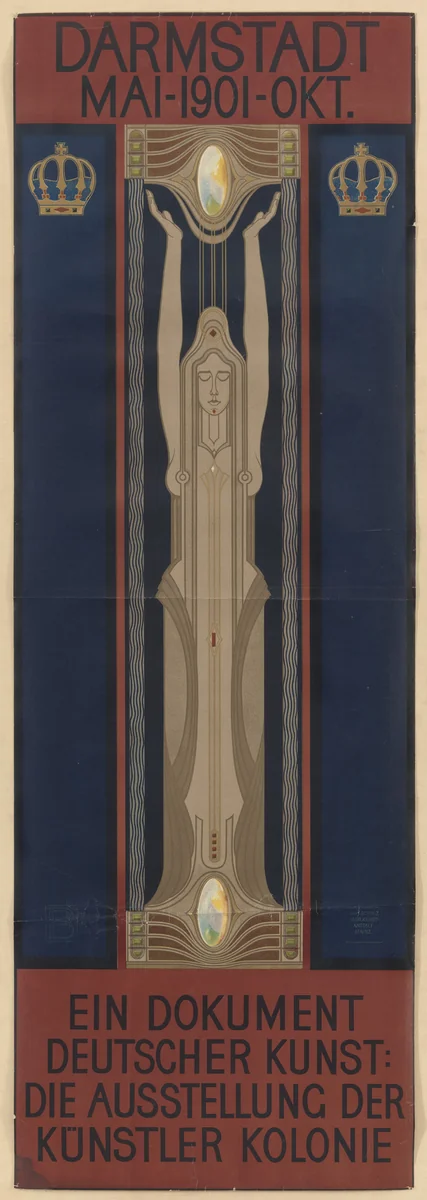 Darmstadt Kunstler Kolonie (Poster for the Darmstadt Artists' Colony) by Peter Behrens, design, 1901