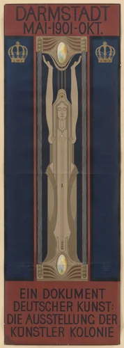 Darmstadt Kunstler Kolonie (Poster for the Darmstadt Artists' Colony) by Peter Behrens, design, 1901