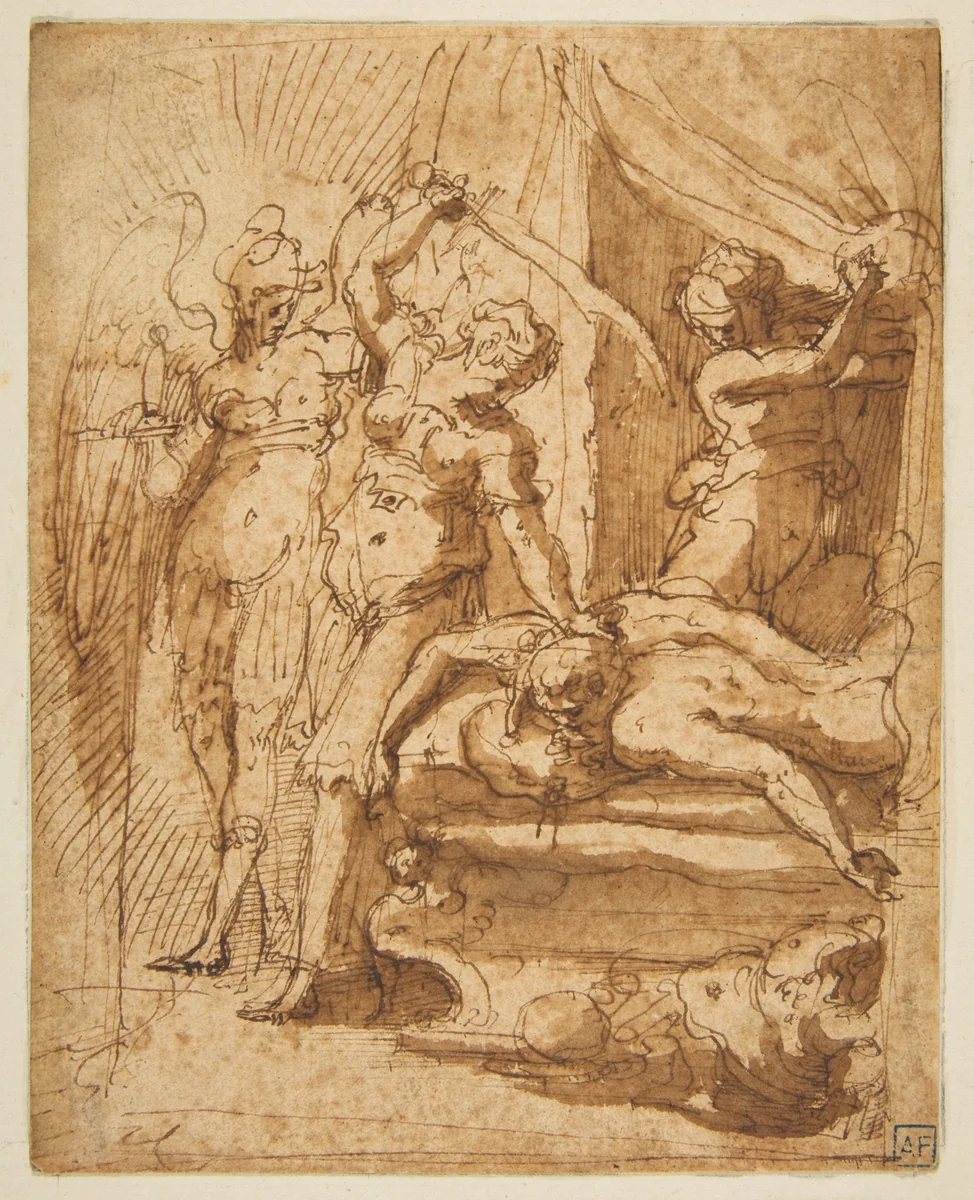 Judith Decapitating Holofernes by Giorgio Vasari, drawing, 1511-1574
