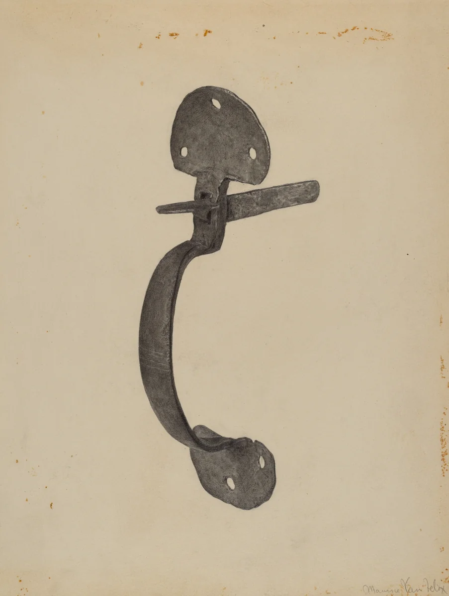 Door Handle by Maurice Van Felix, index of american design, 1938