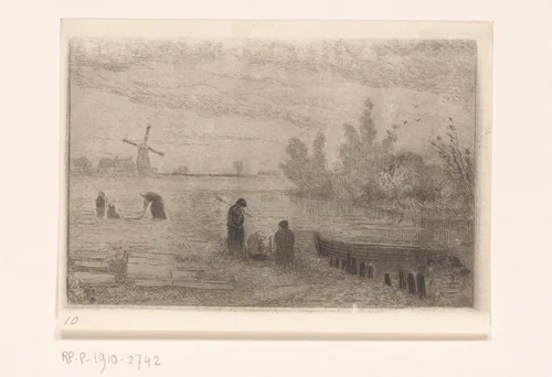 Riviergezicht bij Nordhorn by Carel Nicolaas Storm van 's-Gravesande, print, 1851-1910