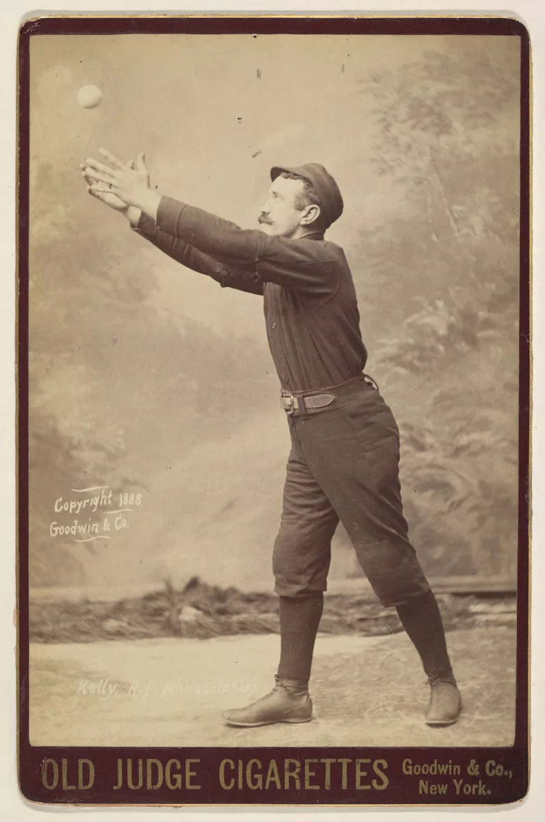 Kelly, Right Field, Philadelphia, from the series Old Judge Cigarettes by Goodwin & Company, photograph, 1888