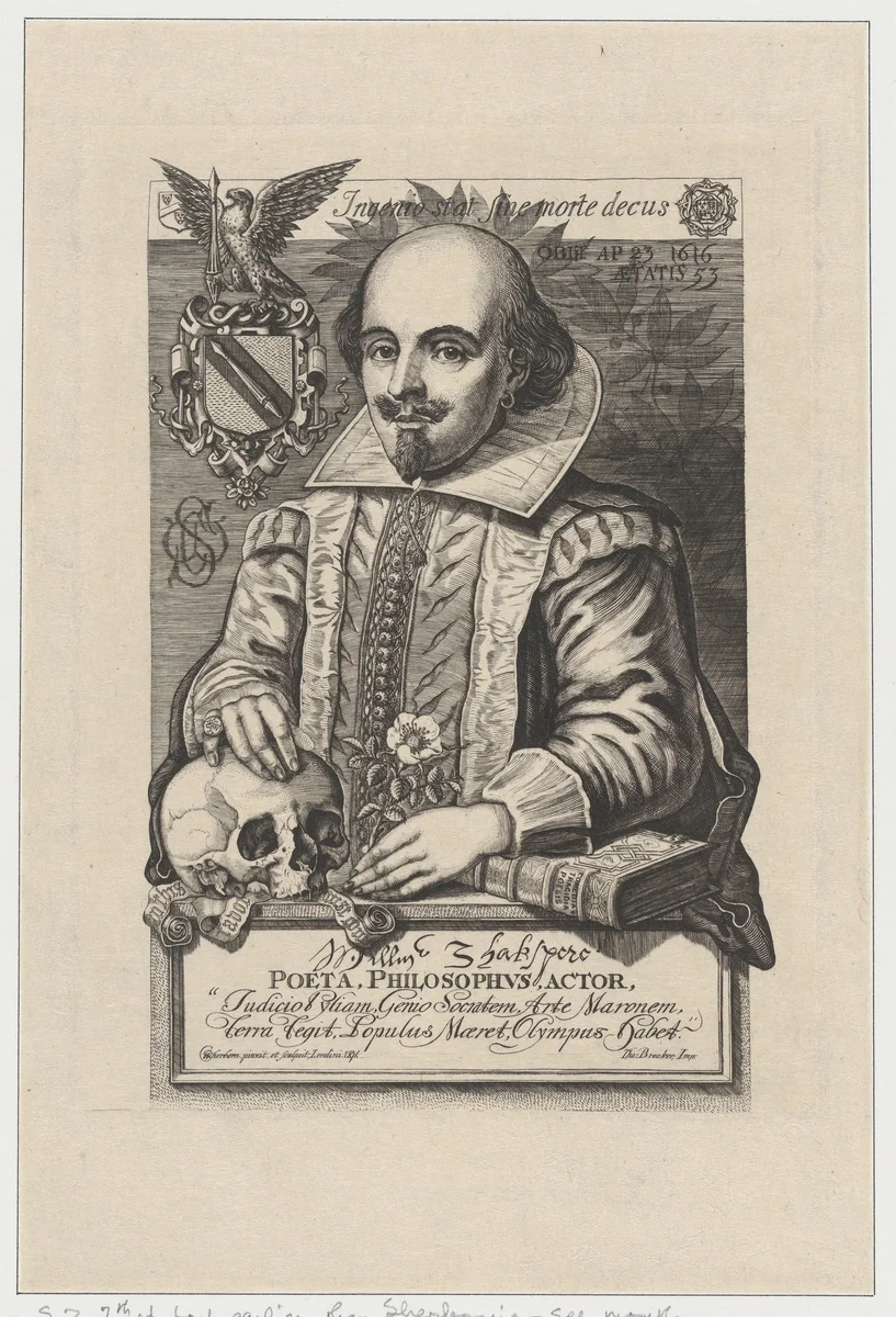 William Shakespeare by Charles William Sherborn, print, 1876