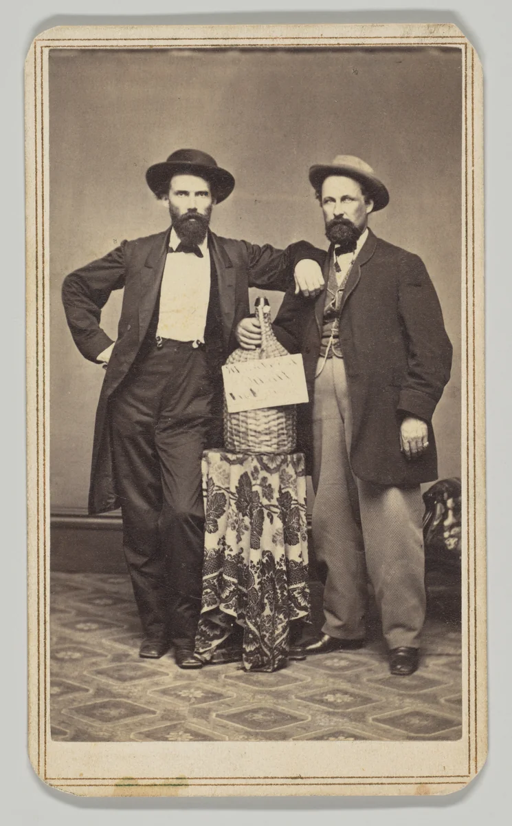 [Two Wine Merchants with Cask] by Moore Brothers, photograph, 1860-1869