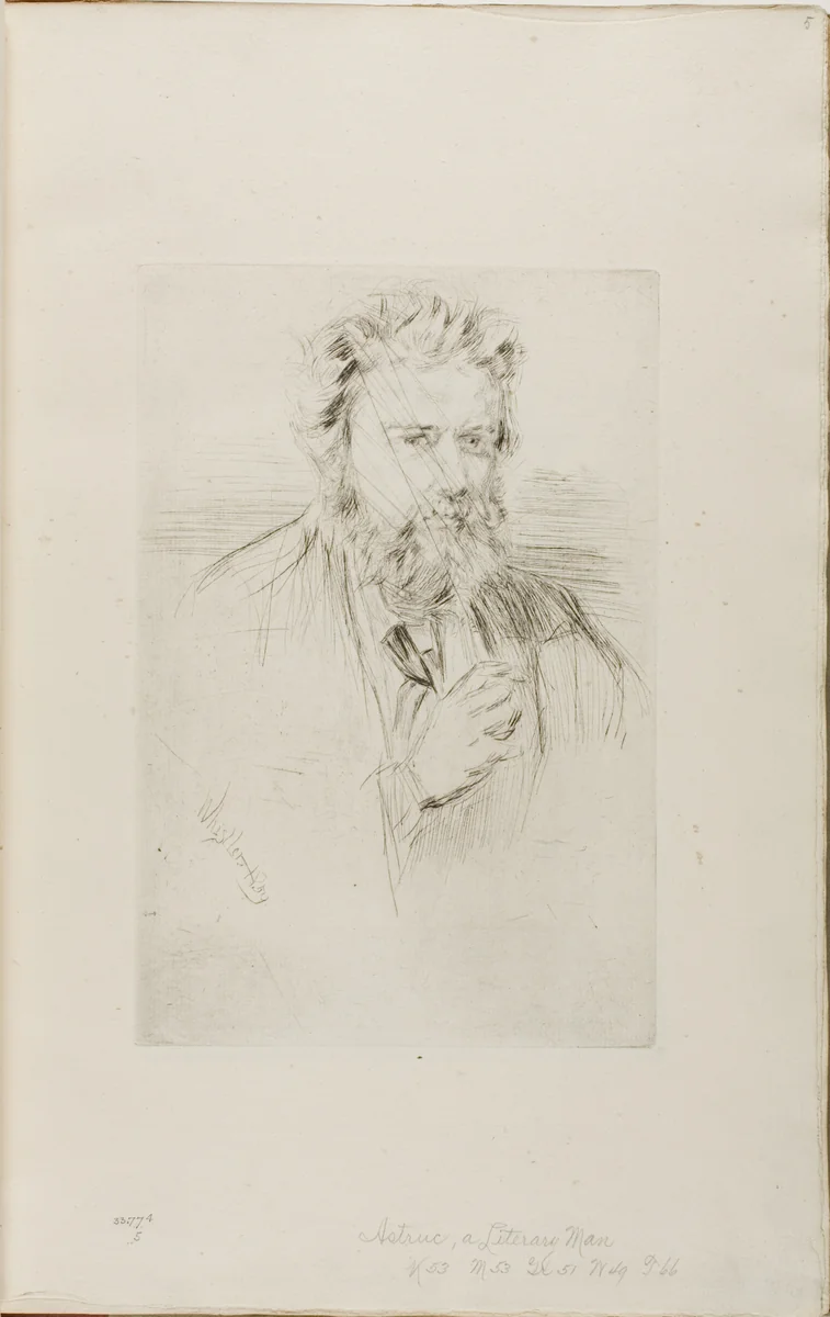 Z. Astruc, Editor of 'L'Artiste' by James McNeill Whistler, print, 1859