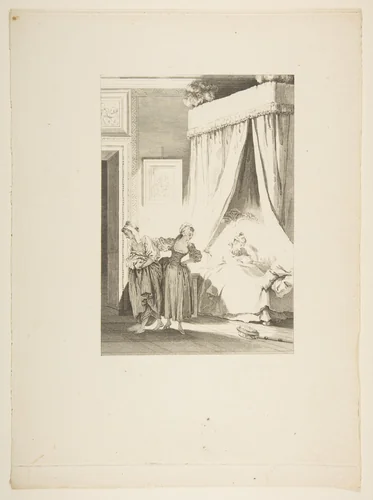 La Gageure des trois Commeres: La Servante, from "Contes et nouvelles en vers par Jean de La Fontaine. A Paris, de l'imprimerie de P. Didot, l'an III de la République, 1795" by Philippe Trière, print, 1790-1800