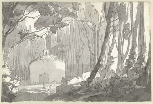 In het park van de Villa Mondragone in Frascati by Francis Towne, drawing, 1781