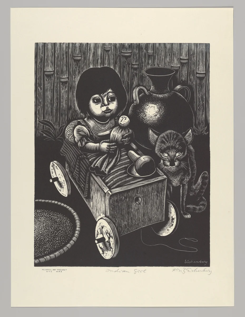 Indian Girl by Fritz Eichenberg, print, 1935-1943