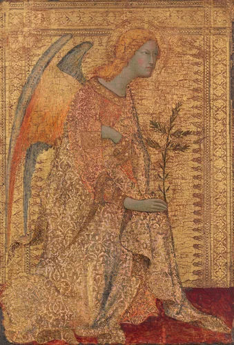 The Angel of the Annunciation by Simone Martini, painting, 1330