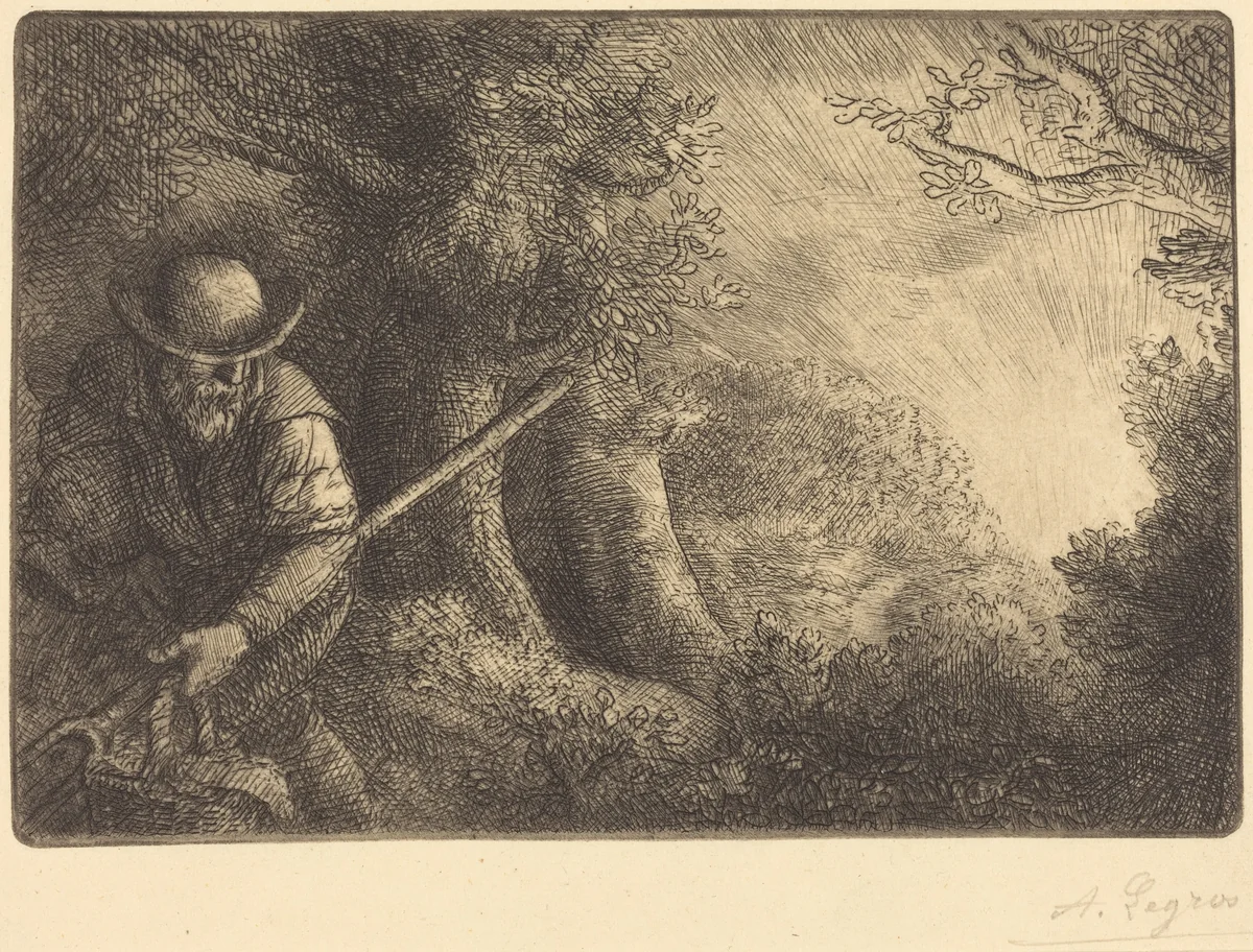 The Gardener (Le jardinier) by Alphonse Legros, print, 1837-1911