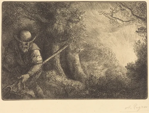 The Gardener (Le jardinier) by Alphonse Legros, print, 1837-1911
