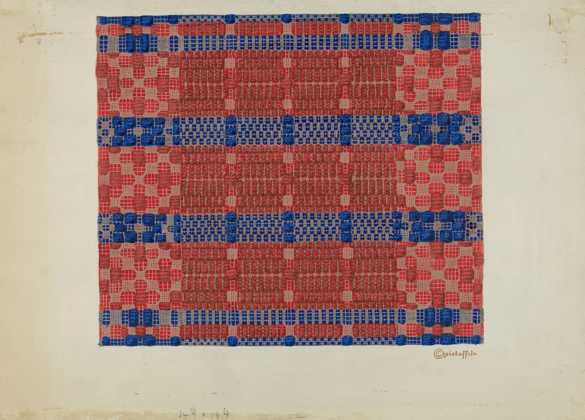 Coverlet by Cornelius Christoffels, index of american design, 1937