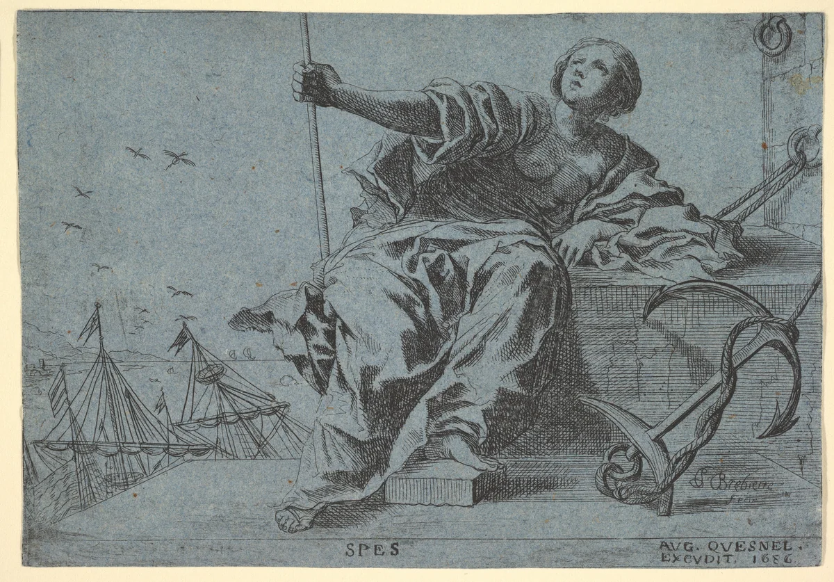 Hope by Pierre Brebiette, print, 1610-1642