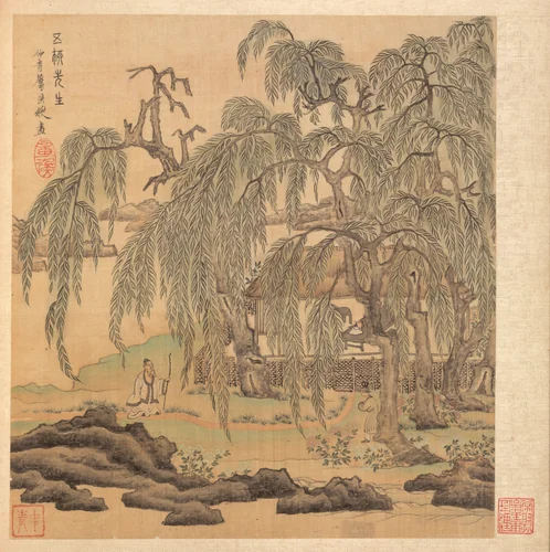 Paintings after Ancient Masters: Mr. Five Willows (Wuliu), Tao Yuanming by Chen Hongshou, painting, 1598-1652