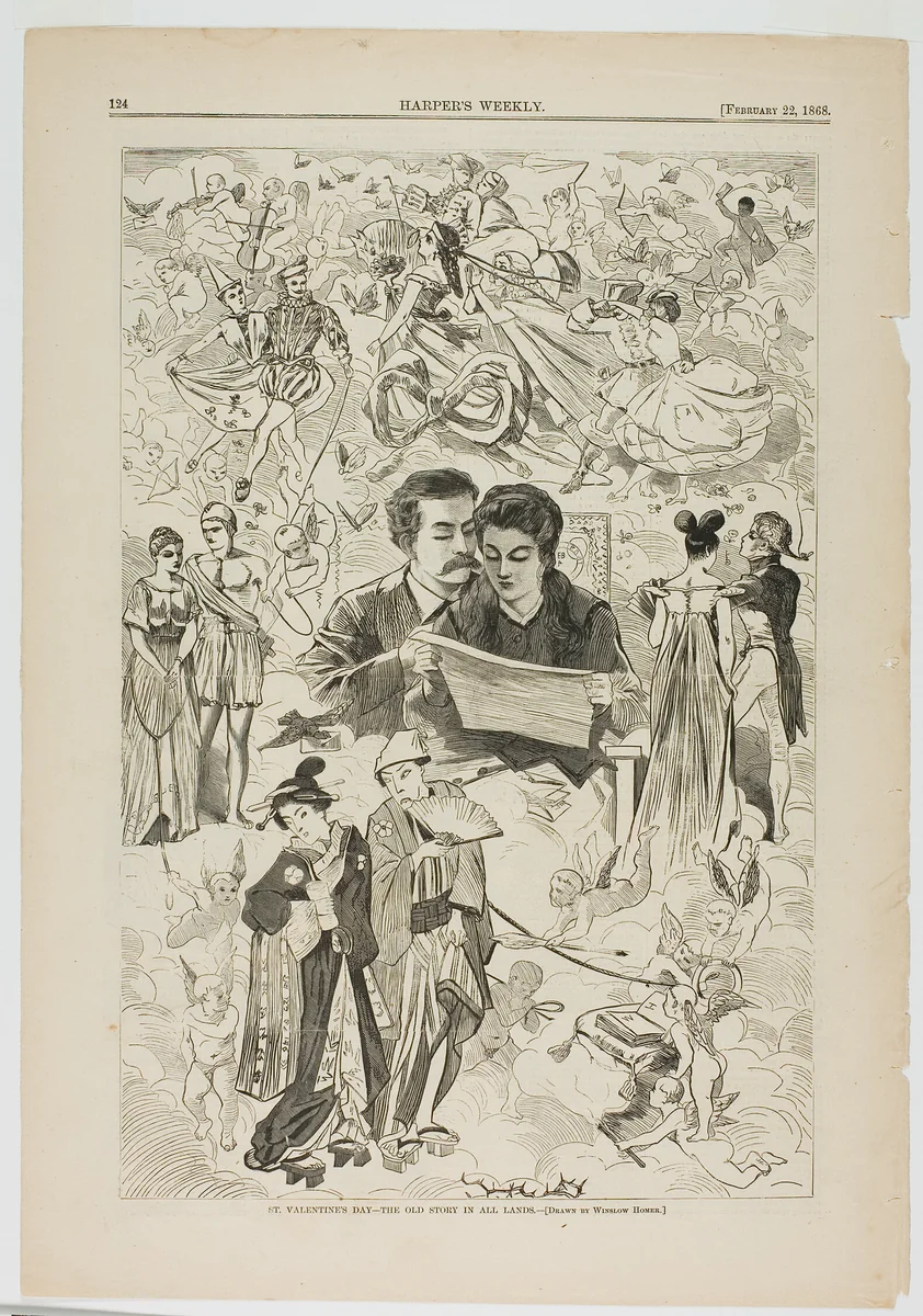 Saint Valentine's Day—The Old Story in All Lands by Winslow Homer, print, 1868