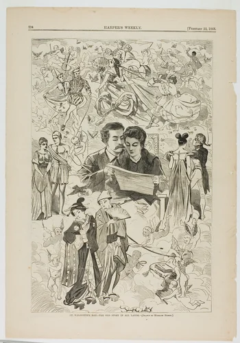 Saint Valentine's Day—The Old Story in All Lands by Winslow Homer, print, 1868