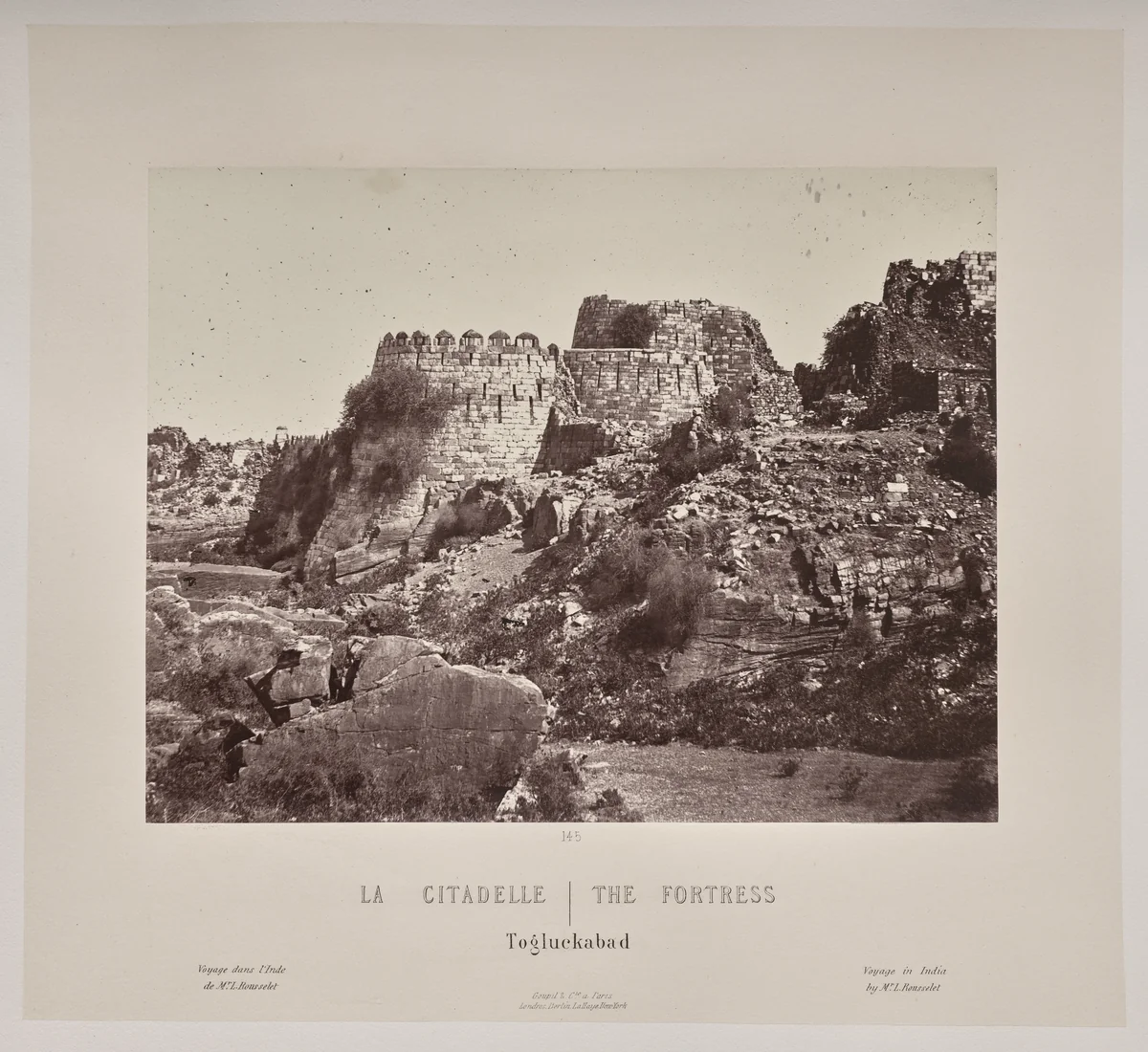 The Fortress, Togluckabad by Louis-Théophile Marie Rousselet, photograph, 1865-1870