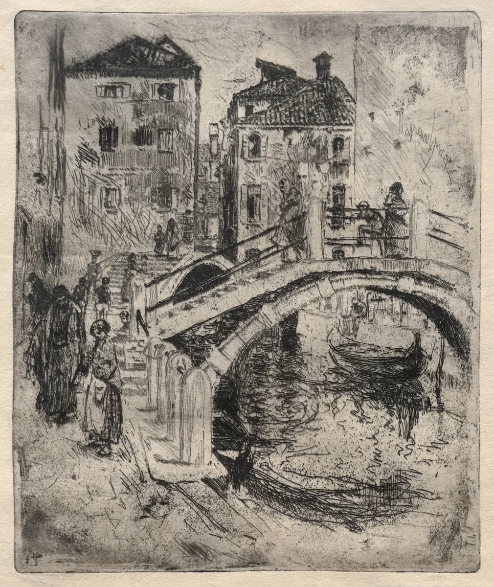 Venetian Canal and Bridges by Robert Frederick Blum, print, 1886
