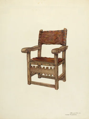 Arm Chair (Ecclesiastical) by Gerald Transpota; Harry Mann Waddell, index of american design, 1937-1940