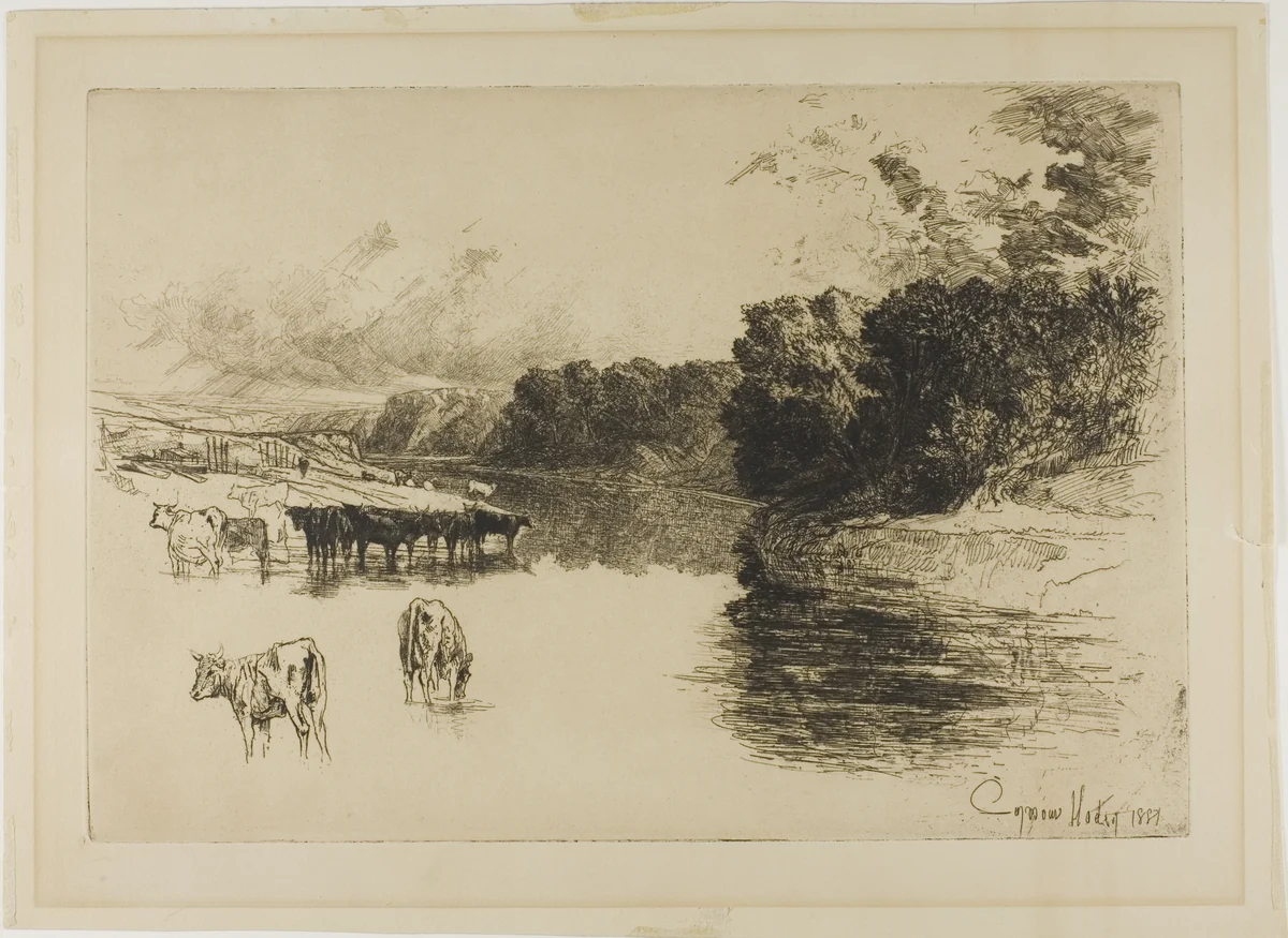 A Lancashire River by Francis Seymour-Haden, print, 1881