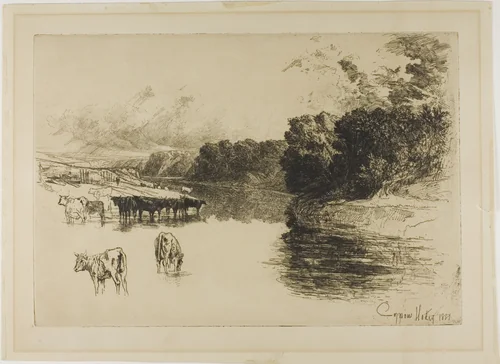 A Lancashire River by Francis Seymour-Haden, print, 1881