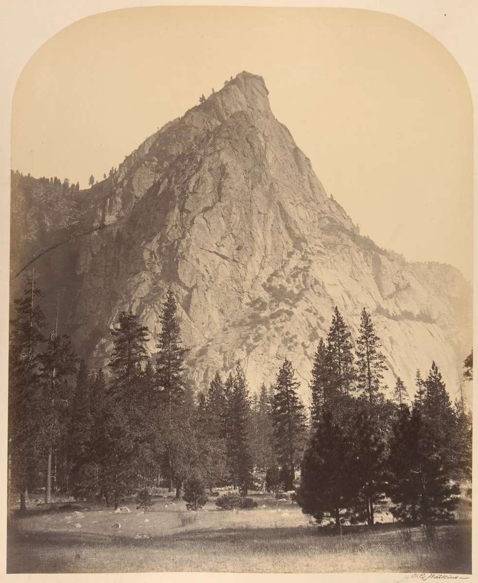 Three Brothers, Front View, 4480 Feet by Carleton E. Watkins, photograph, 1861