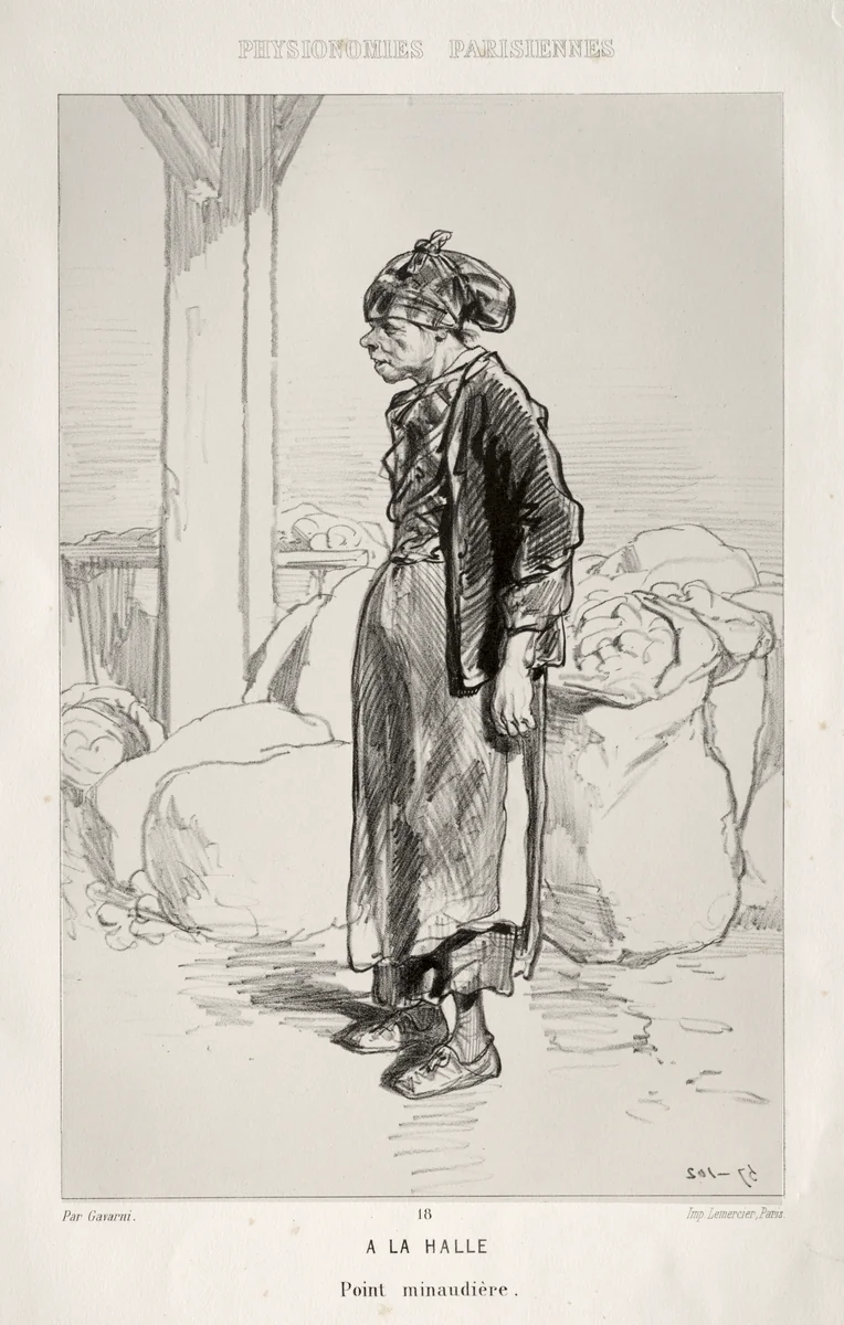 À la Halle by Paul Gavarni, print, 1852-1862