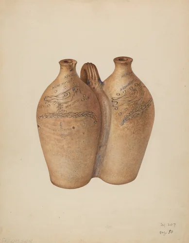 Gemel Bottle by Isadore Goldberg, index of american design, 1940