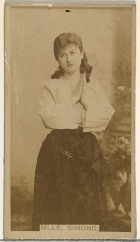 Mlle. Simond, from the Actors and Actresses series (N145-8) issued by Duke Sons & Co. to promote Duke Cigarettes by W. Duke, Sons & Co., photograph, 1890-1895