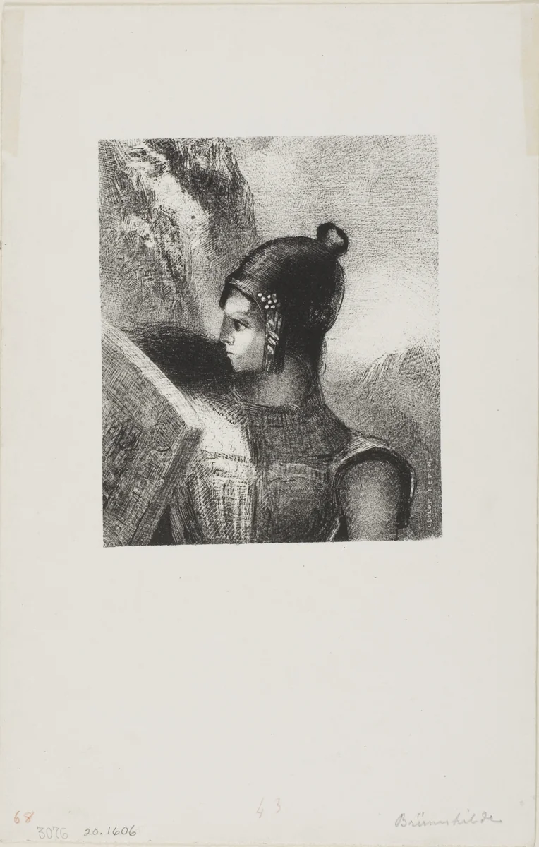 Brunnhilde by Odilon Redon, print, 1886